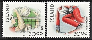 FRIMÆRKER ISLAND | 1992 - AFA 753,754 - Sport - 30,00 + 30,00 kr. flerfarvet - Postfrisk